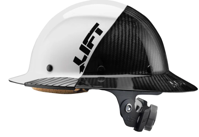 Carbon Fiber Full Brim Hard Hat, Fifty 50 White Color