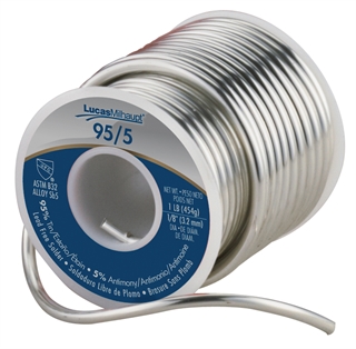 Brazing Alloy, 1/8" Dia, 1Lb Spool 95/5 Lead-Free