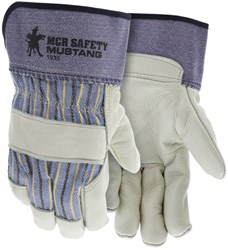 MCR Safety Leather Palm Work Gloves, Premium A Grade Grain Leather - 2.5 in Rubberized…
