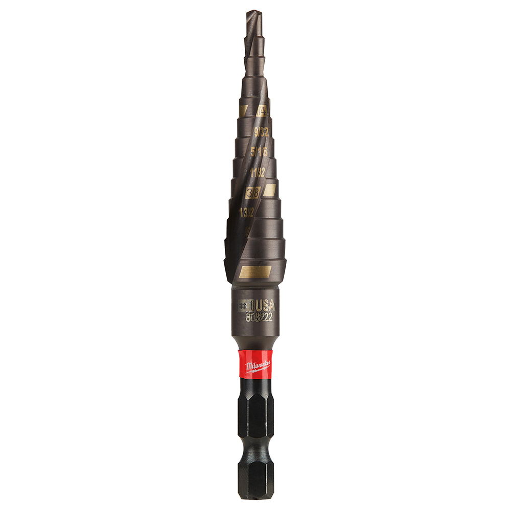 Step Drill Bit,Impact Duty 1 1/8 in - 1/2 in