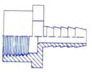 Adapter, 3/8" x 3/4", Barb x MPT, Nylon