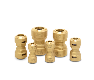 Coupling, 1/2" x 1/2", Zoomlock Push x Zoomlock Push, Brass