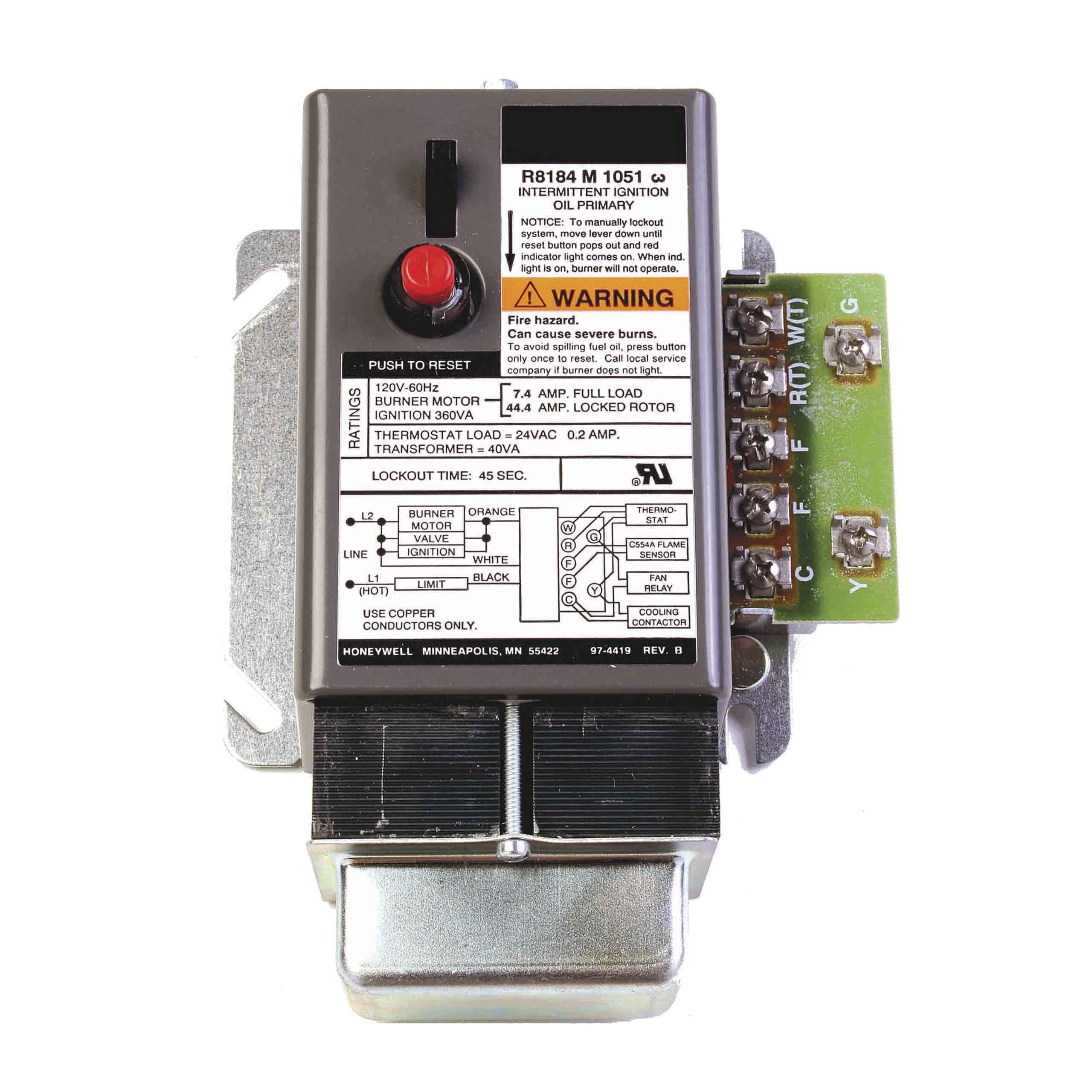 Oil Burner Control, 45 sec Safety Switch Protectorelay