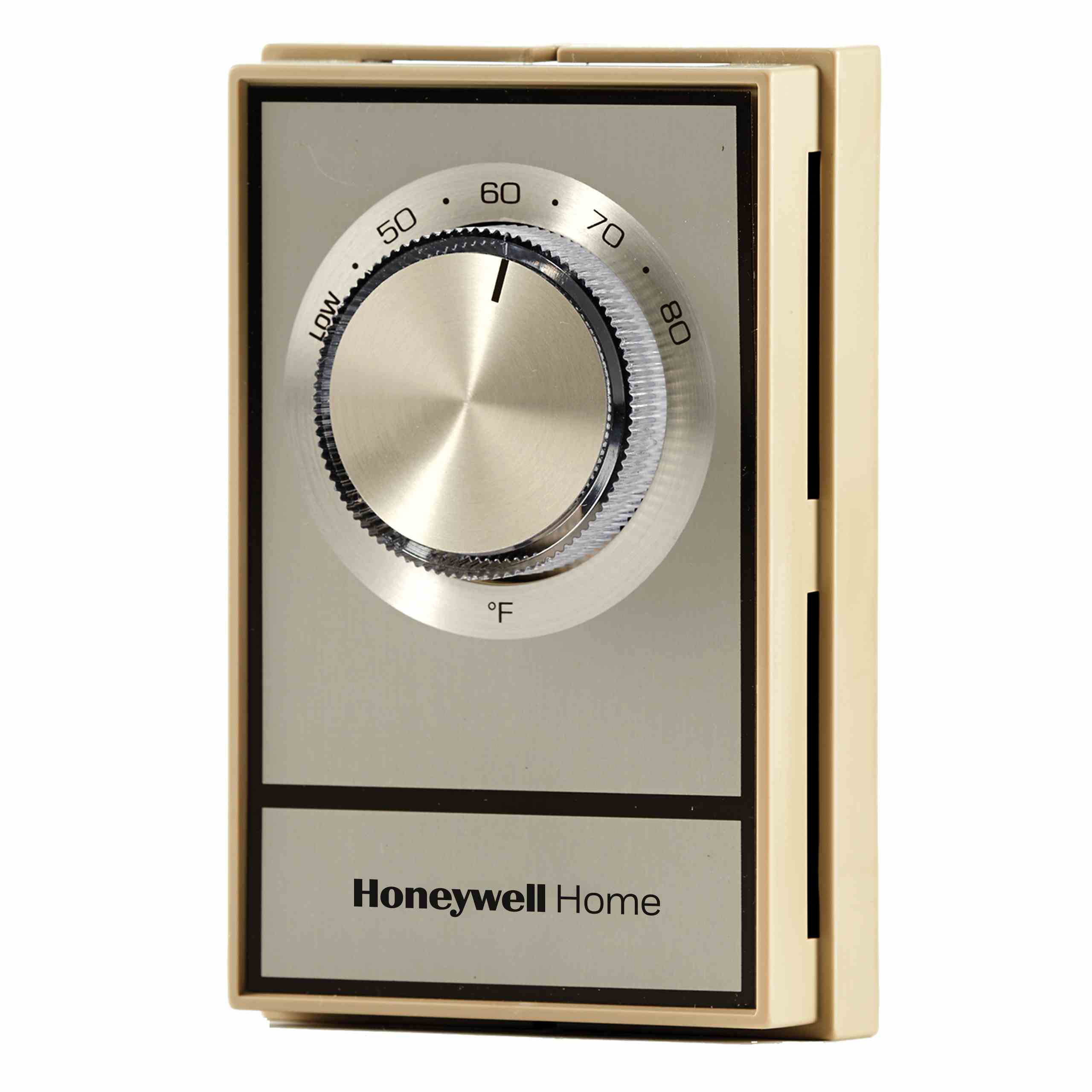 Thermostat, Brush Gold 1-Heat DPST Electric Baseboard Heat