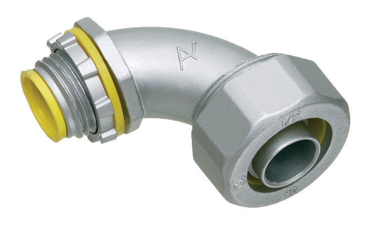 Connector, 90 deg Zinc Die-Cast 1/2" Insulated Throat