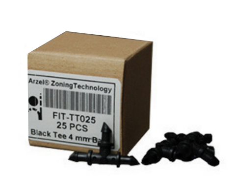 Barbed Fitting, 4mm, Black Coupling, 25/Pk