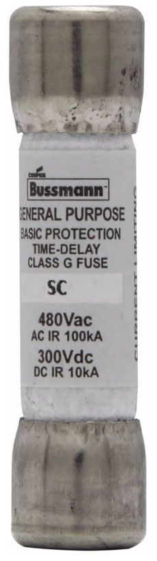 Bussmann SC-30BC 30 Amp Time-Delay Class G Melamine Tube, 600V UL Listed 1-In Ba