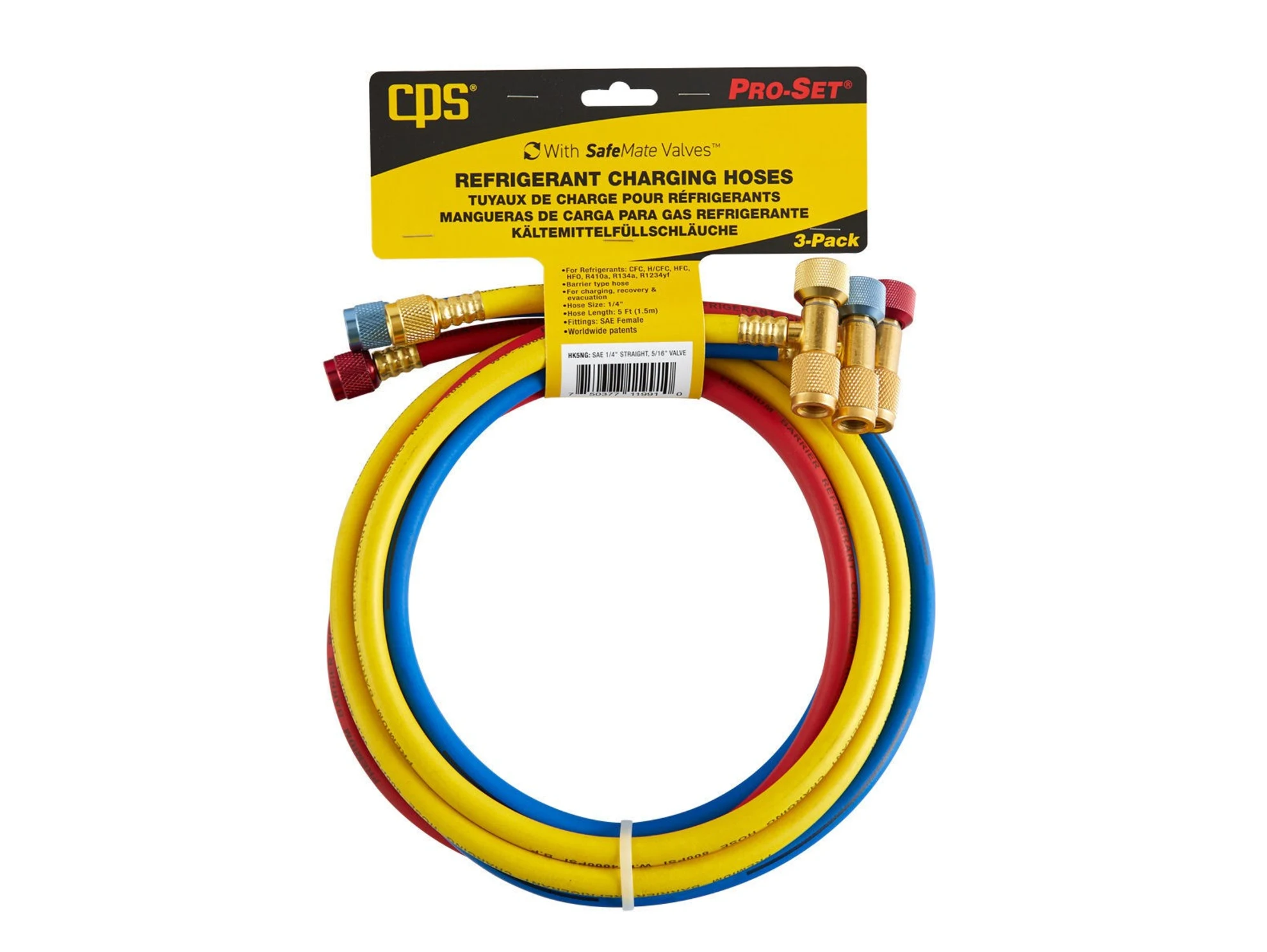 Charging Hose, 5' Pro-Set Set of R/B/Y