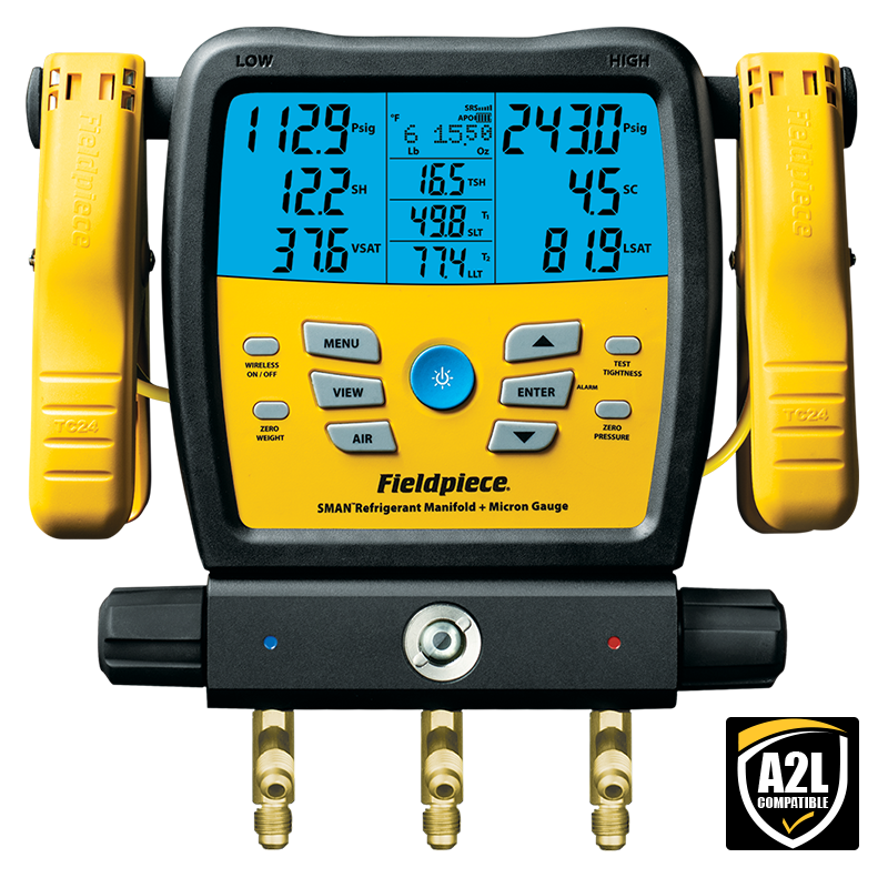 Manifold Micron Gauge, 1/4", 3-Port, R-22/R-404A/R-410A