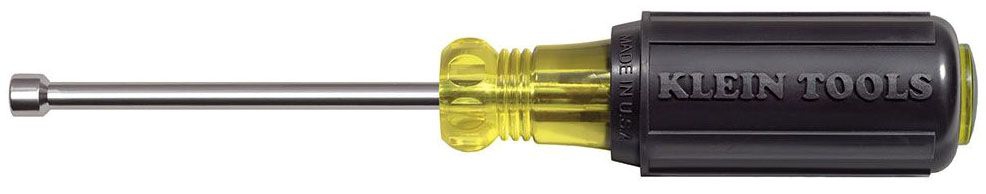 Nut Driver, 3/16" Mag 3" Hollow Shank Cushion Grip