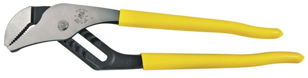 Pump Pliers, 12-1/4"OAL Plastic-Dipped Yellow Handles