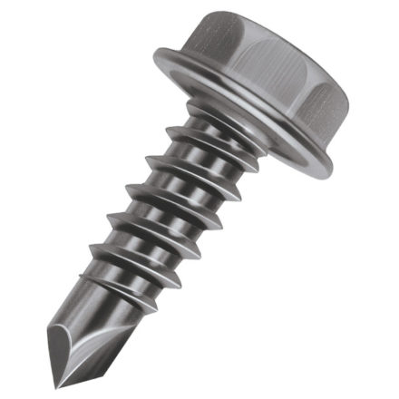 Bit-Tip Screw, 8-18 x 1/2" 1/4" Dr 100pk #2 Hex Washer Hd