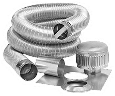 Chimney Liner Kit, 3"x25" Flex Aluminum Economy MLKE