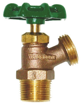 Boiler Drain Shut-Off, 1/2"x3/4" Dual ConnxHose Angle BD1C