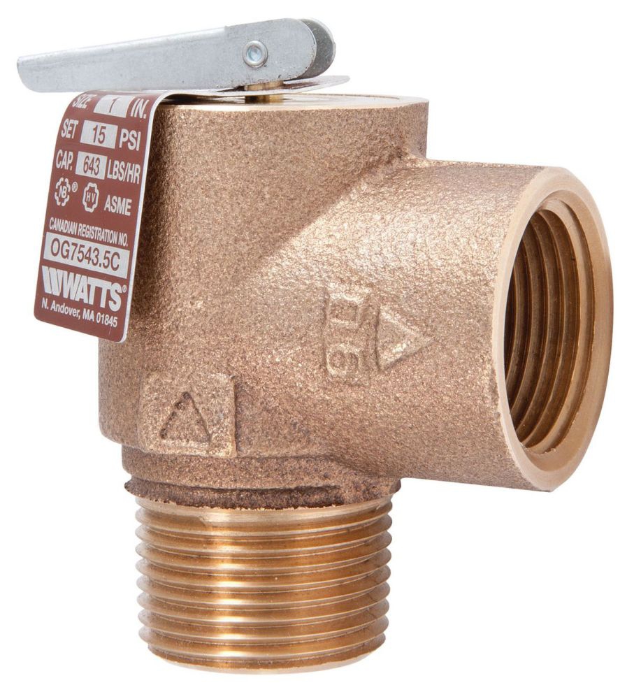 Steam Relief Valve, 1"MPT x 1"FPT 15 PSI