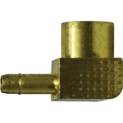 Elbow Fitting, 1/4" x 1/8", Barb x FPT, Brass, 90 deg Elbow