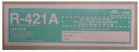 Refrigerant Label, R-22 OSHA Safety Green 10/Pk