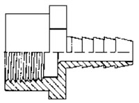 Adapter, 1/2" x 3/4", Barb x FPT, Nylon