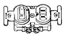 Duplex Receptacle/Switch, 15A 120-277/125V Ivory 2P GFCI A/C