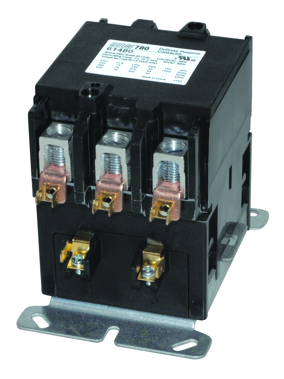 Contactor, 120V, 3-Pole, 90A, Definite Purpose