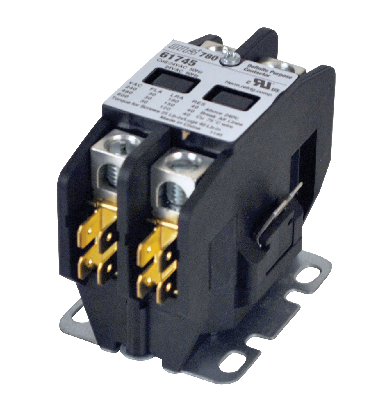 Contactor, 120V, 2-Pole, 30A, Definite Purpose