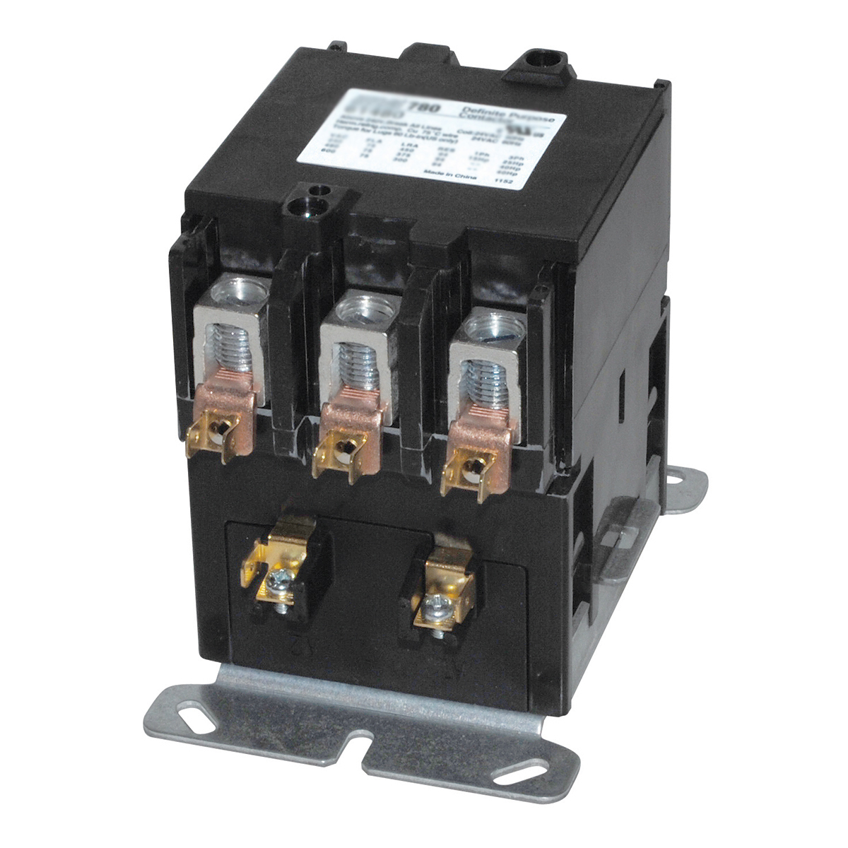 Contactor, 120V, 3-Pole, 75A, Definite Purpose