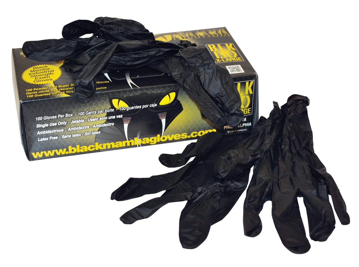 Gloves, Black Nitrile, L, 10/Case