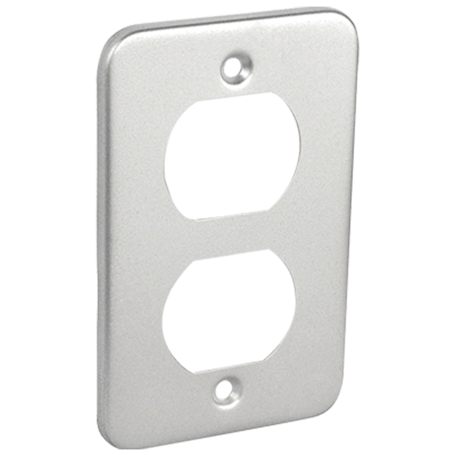 Steel Utility Box Cover, 2-1/8"x4" Duplex Receptacle