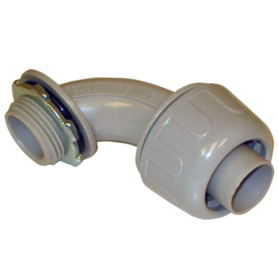 Electrical Fitting, 1/2" Liquid-Tight PVC 90L Connector