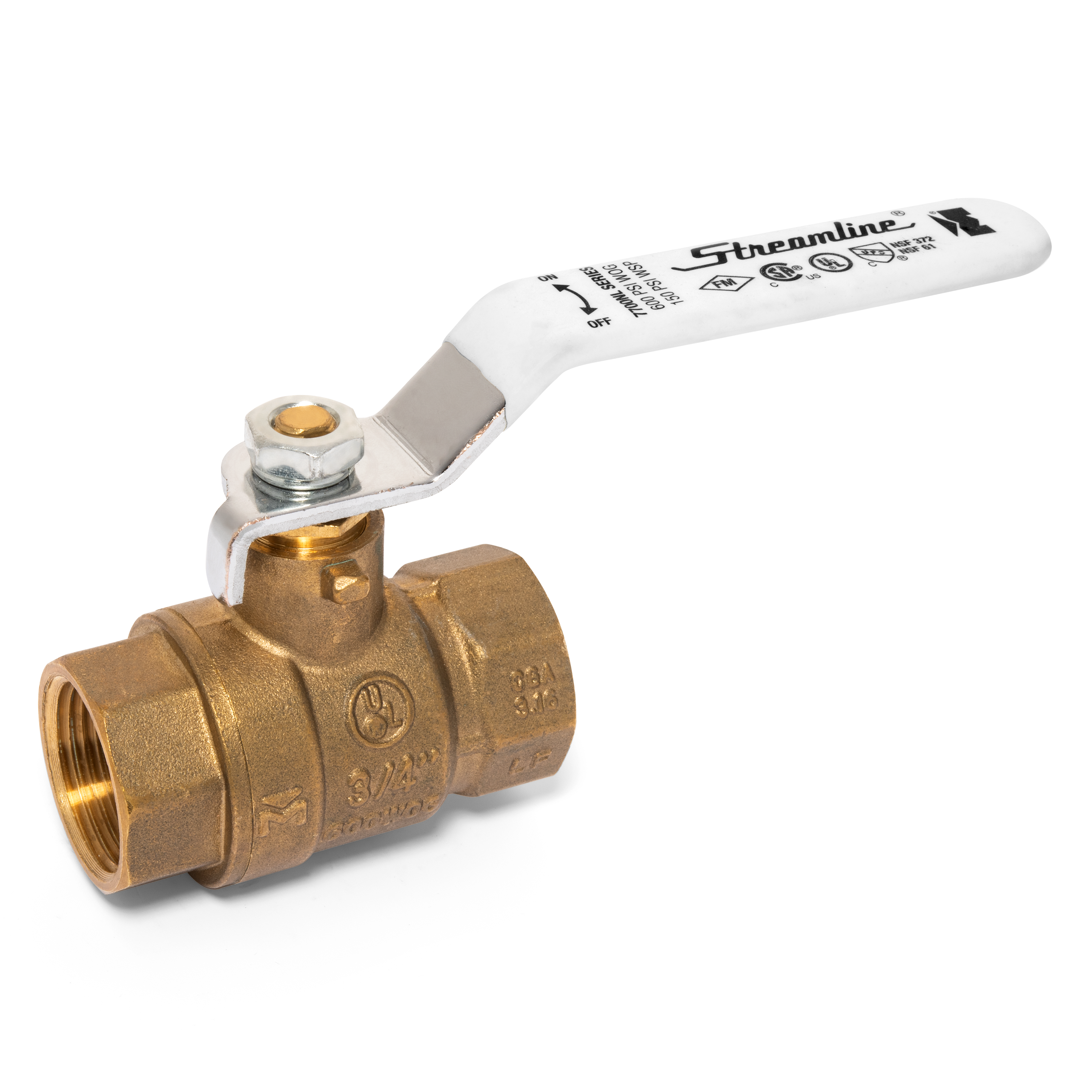 Ball Valve, 1-1/4" Thrd 2pc Full Port Brass LFFBV-3C