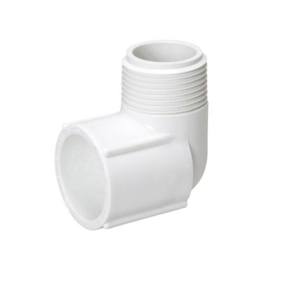 Elbow Fitting, 1", Slip x MPT, Sch40 PVC, 90 deg, Street