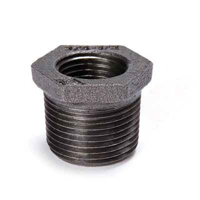 Malleable Iron Bushing, 1-1/2"x1" Thrd Hex Black 150#