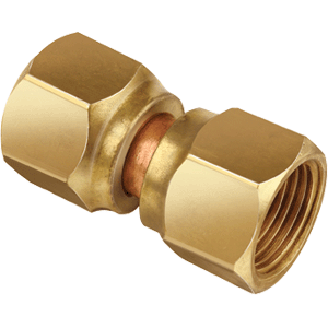 Connector, 1/2" x 1/2", 45 deg Internal Swivel Flare,  Union