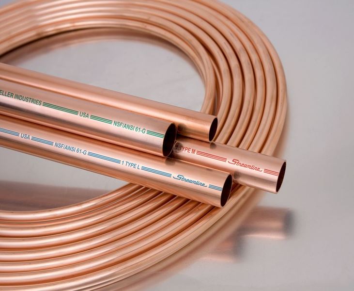 Copper Tubing, 1-1/4" Per Foot Type M Hard Red