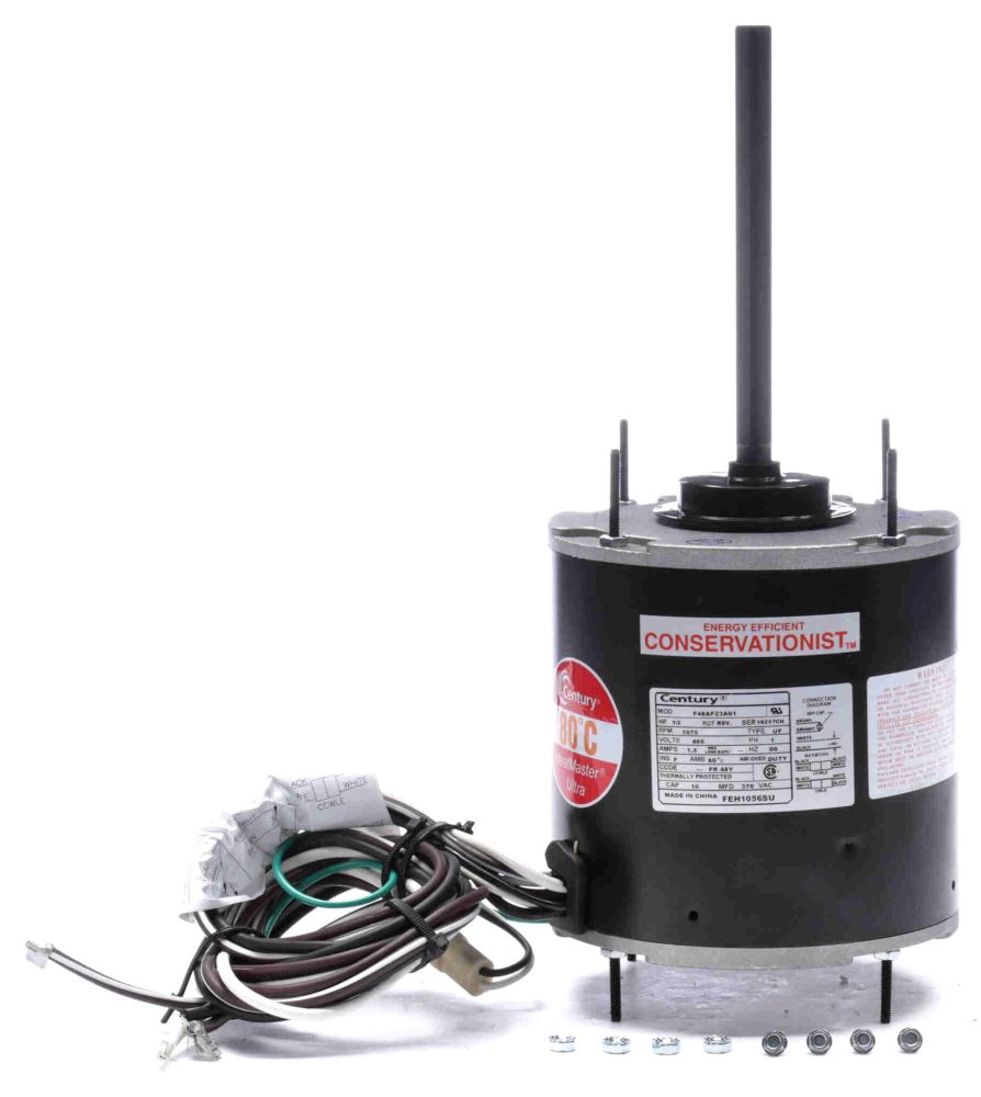 Condenser Fan Motor, 1/2hp 5.6", 460V, PSC, TEAO, 1075 RPM