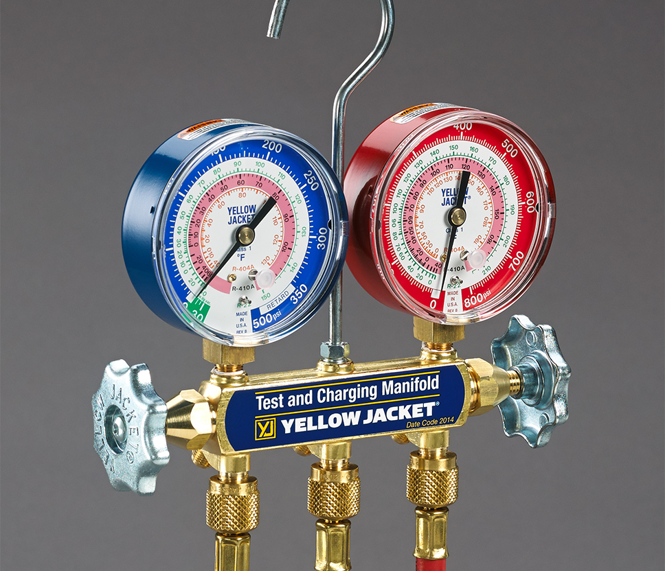 Manifold Gauge, 3-1/8", Polycarbonate, Crystal, Dry Gauge