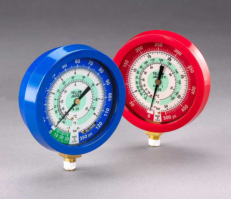 Manifold Gauge, 1/8", MPT, 3-1/2" Dial