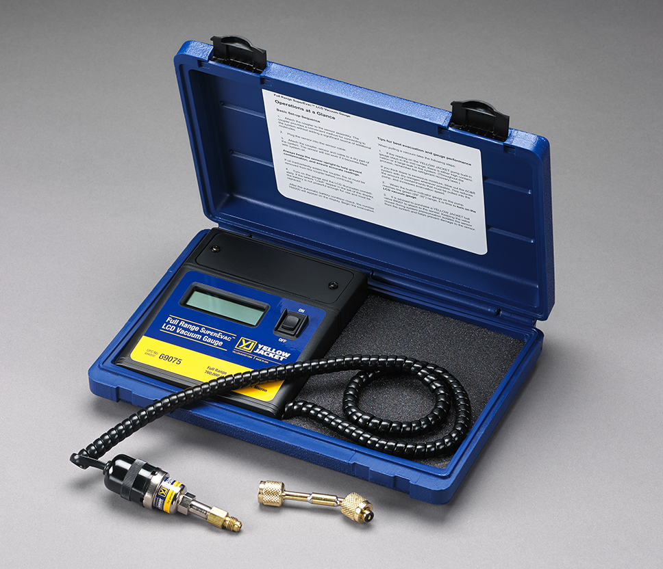 Vacuum Gauge, Atmosphere to 1 Micron SuperEvac LCD w/Case