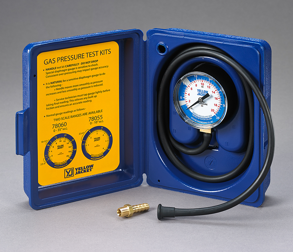 Gas Pressure Test Kit, 0-10" WC, L.P. or Natural Gas