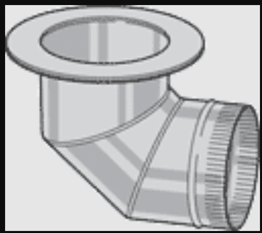 Sheet Metal Stick-On Elbow, 6"