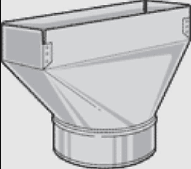 Sheet Metal Register Boot, 4"x14" - 8" Straight Back