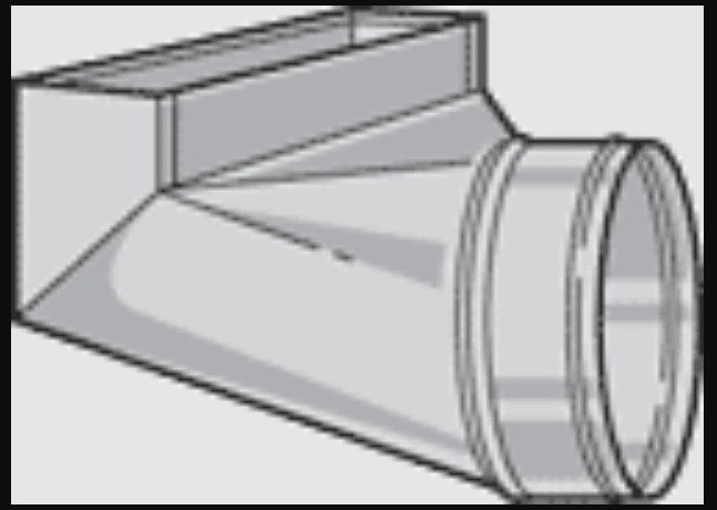 Sheet Metal Register Boot, 4"x10"-5" 90 deg Angle