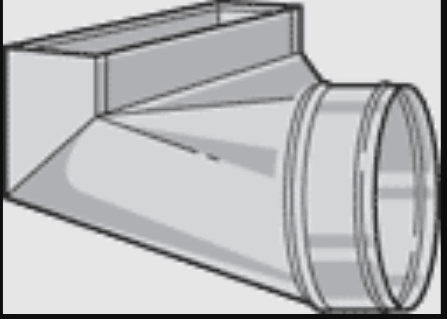 Sheet Metal Register Boot, 4"x10"-7" 90 deg Angle