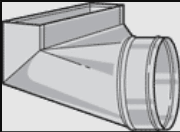 Sheet Metal Register Boot, 4"x12"-6" 90 deg Angle