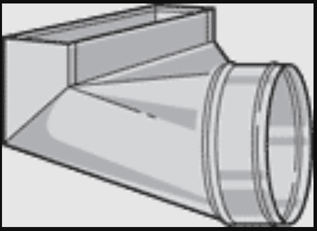 Sheet Metal Register Boot, 4"x12"-7" 90 deg Angle