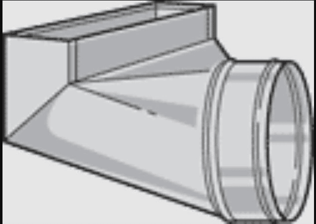 Sheet Metal Register Boot, 4"x12"-8" 90 deg Angle