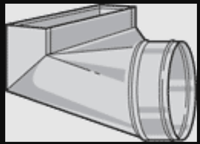 Sheet Metal Register Boot, 4"x14"-7" 90 deg Angle