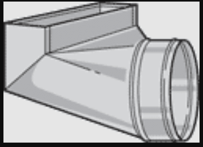 Sheet Metal Register Boot, 4"x14"-8" 90 deg Angle