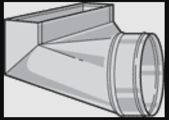 Sheet Metal Register Boot, 6"x10"-6" 90 deg Angle