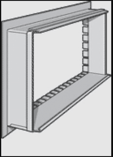 Sheet Metal Collar, 22"x8" Straight Duct